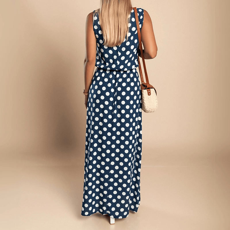 Maxikleid mit Polka - Dots - Livezo