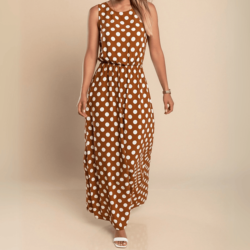 Maxikleid mit Polka - Dots - Livezo