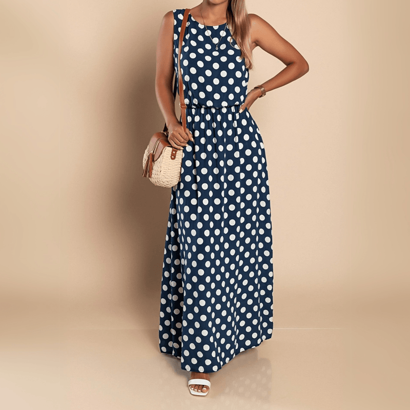 Maxikleid mit Polka - Dots - Livezo