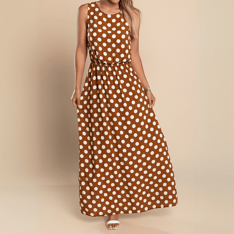 Maxikleid mit Polka - Dots - Livezo