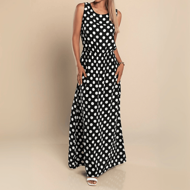 Maxikleid mit Polka - Dots - Livezo