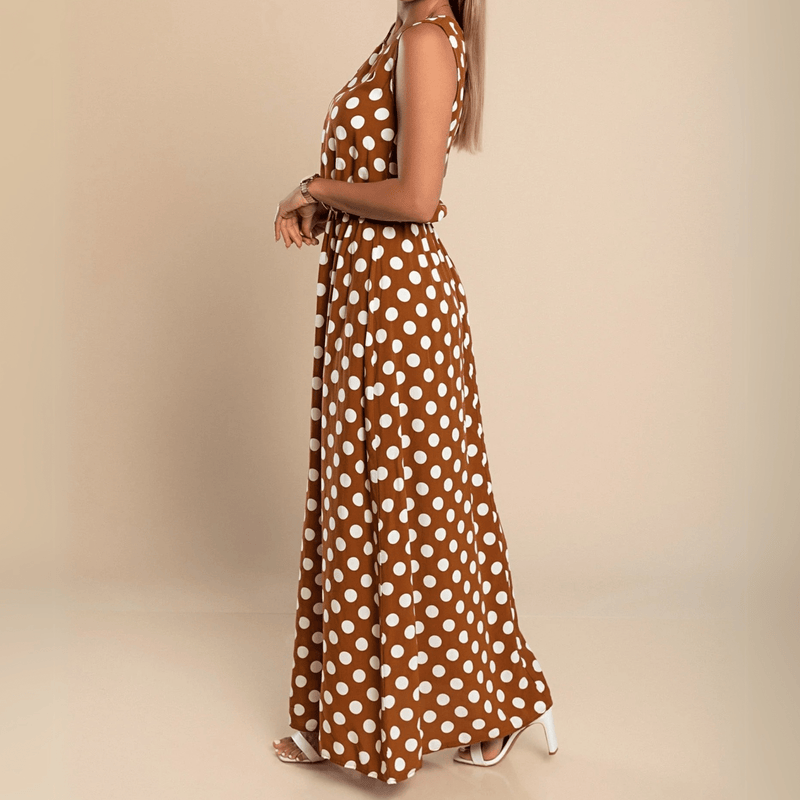 Maxikleid mit Polka - Dots - Livezo