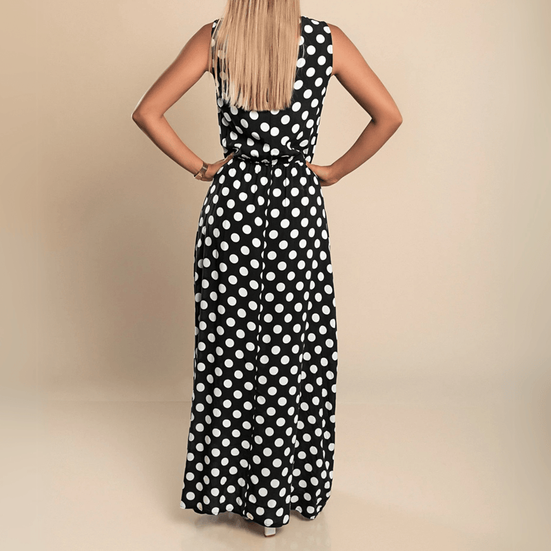 Maxikleid mit Polka - Dots - Livezo