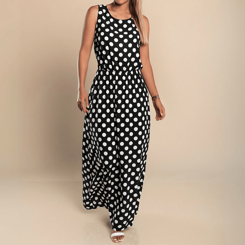 Maxikleid mit Polka - Dots - Livezo