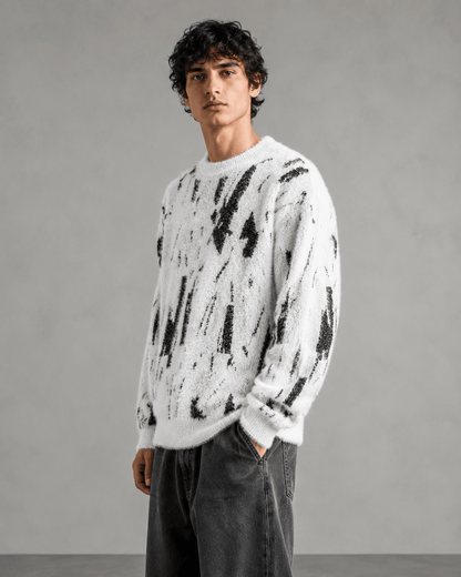 Men's Abstract Knit Sweater Relaxed Fit - Harren Cole
