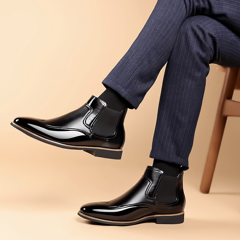 Men's Classic Chelsea Boots With Elastic Sides - Harren Cole