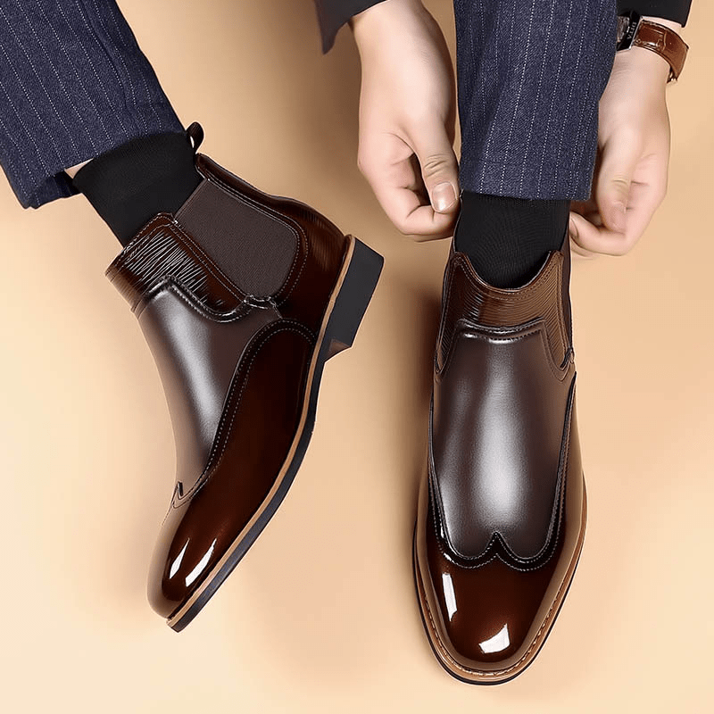 Men's Classic Chelsea Boots With Elastic Sides - Harren Cole