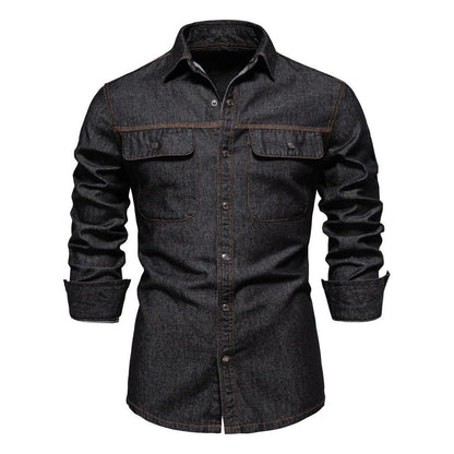 Men's Classic Cotton Denim Shirt - Harren Cole