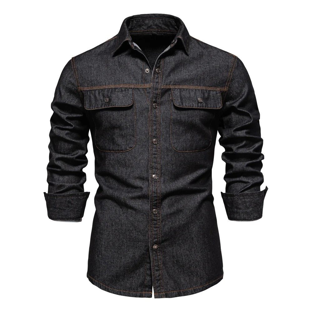 Men's Classic Cotton Denim Shirt - Harren Cole