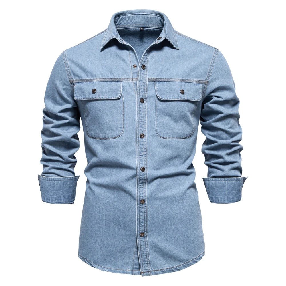 Men's Classic Cotton Denim Shirt - Harren Cole