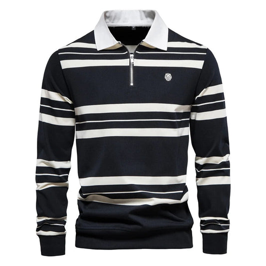 Men's Classic Long Sleeve Polo Shirt - Harren Cole