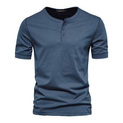 Men's Crew Neck Henley Shirt - Harren Cole