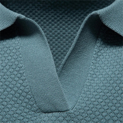 Men's Elegant Knit Polo Shirt - Harren Cole