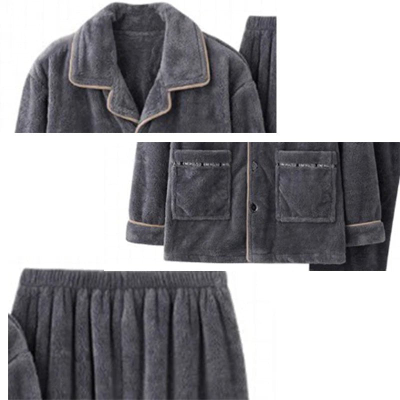 Men’s Fluffy Winter Pajamas Soft Warm Lounge Set - Harren Cole