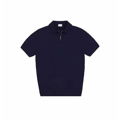 Men’s Knit Polo Shirt with Zipper Collar - Harren Cole