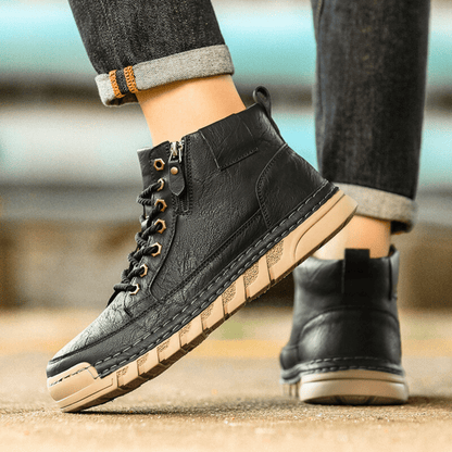 Men's Leather Boots With Grippy Sole - Harren Cole
