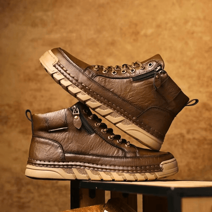 Men's Leather Boots With Grippy Sole - Harren Cole