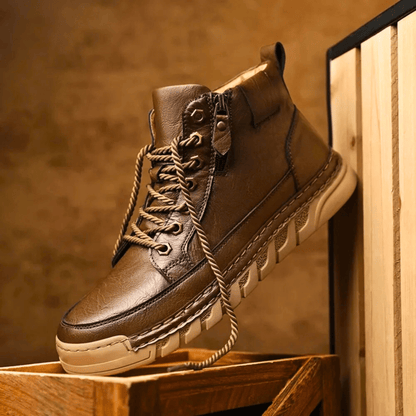 Men's Leather Boots With Grippy Sole - Harren Cole