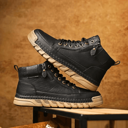 Men's Leather Boots With Grippy Sole - Harren Cole