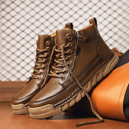 Men's Leather Boots With Grippy Sole - Harren Cole