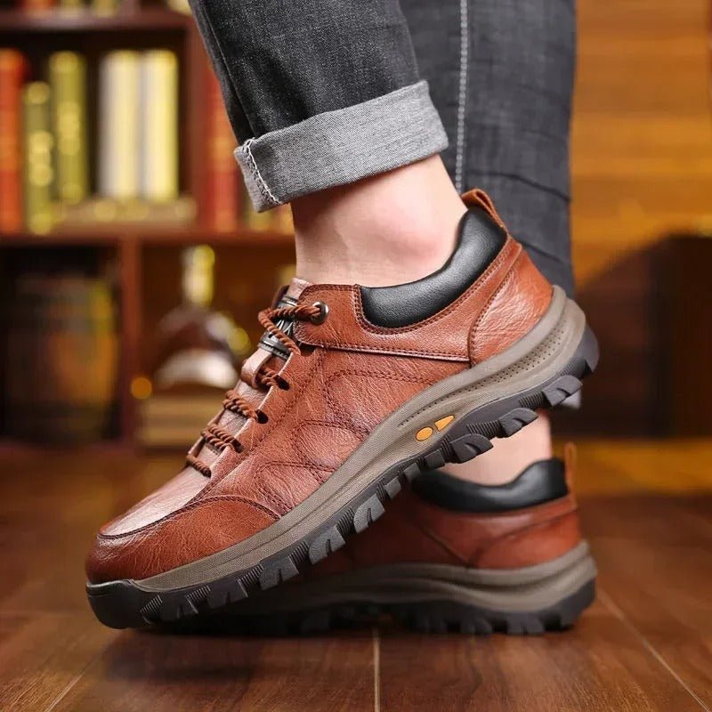 Men's Leather Hiking Boots Durable Outdoor Footwear - Harren Cole