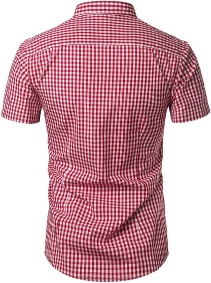 Men’s Short Sleeve Checkered Shirt - Harren Cole