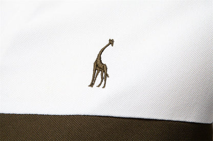 Men's Short Sleeve Polo Shirt with Striped Embroidery - Harren Cole