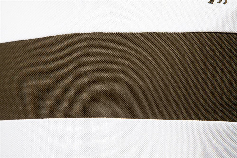 Men's Short Sleeve Polo Shirt with Striped Embroidery - Harren Cole