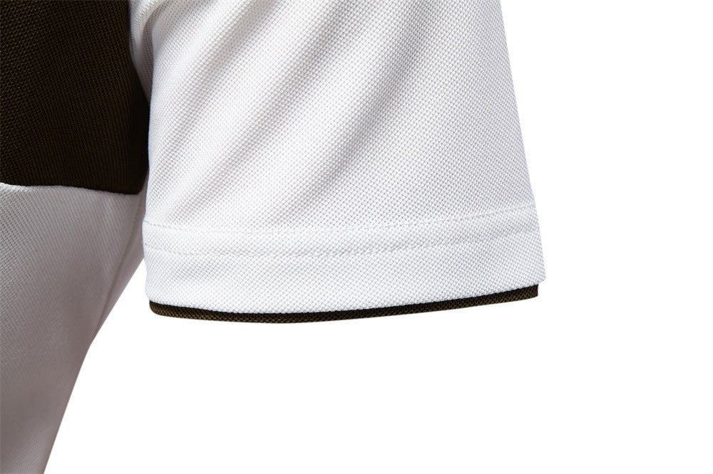 Men's Short Sleeve Polo Shirt with Striped Embroidery - Harren Cole