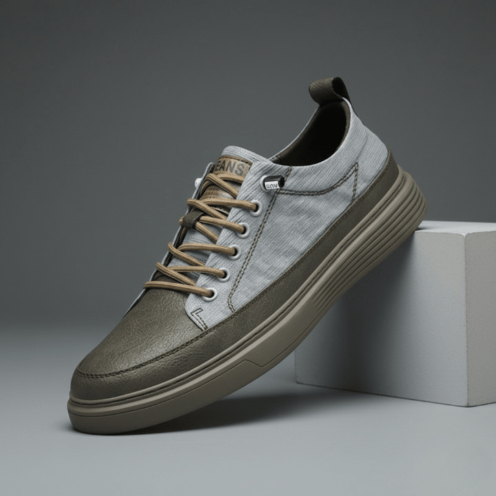 Men's Smooth Leather Casual Sneakers - Harren Cole