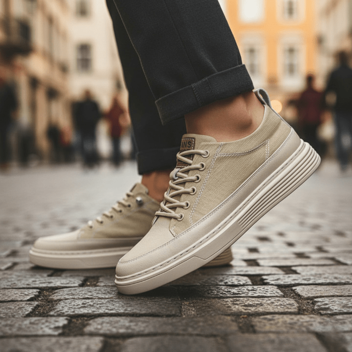 Men's Smooth Leather Casual Sneakers - Harren Cole