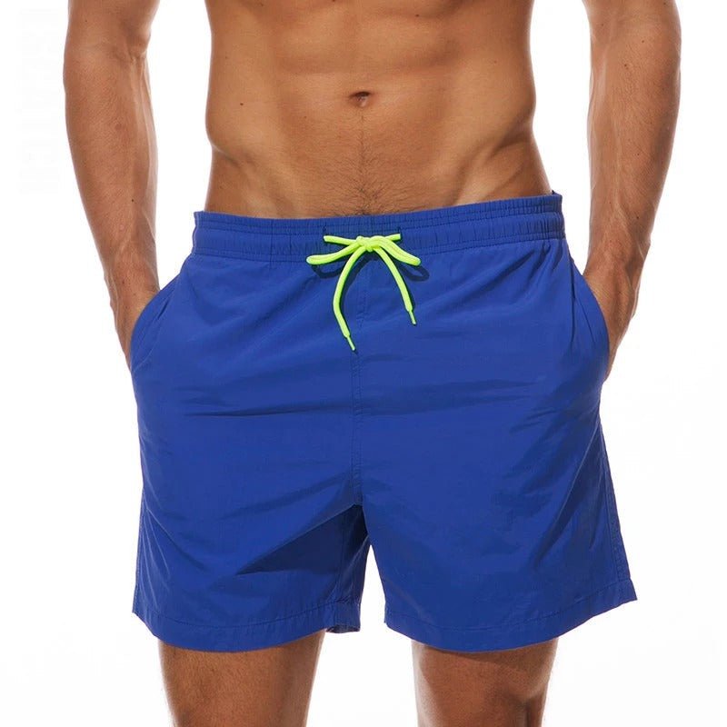 Men’s Solid Color Swim Shorts with Contrast Drawstring - Harren Cole