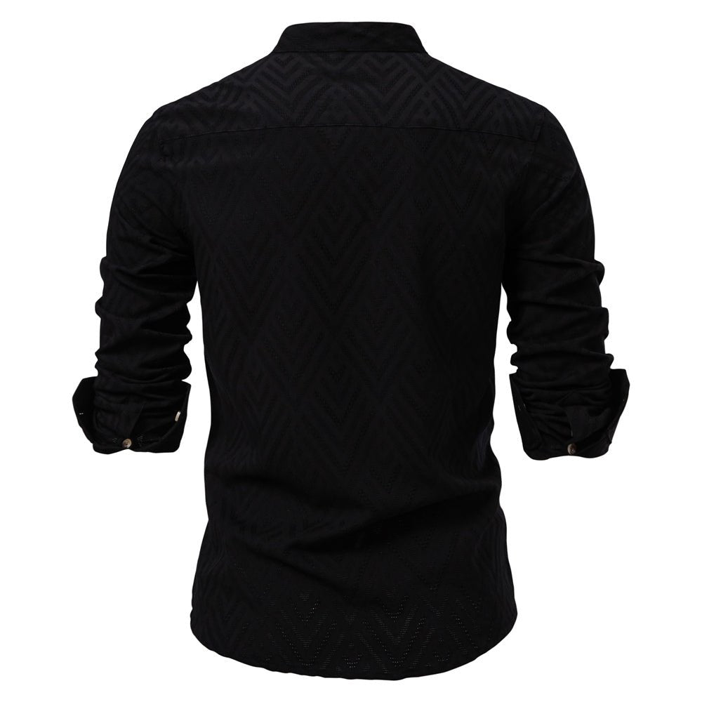 Men's Stylish Stand - Up Collar Shirt - Harren Cole