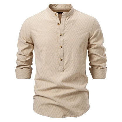 Men's Stylish Stand - Up Collar Shirt - Harren Cole