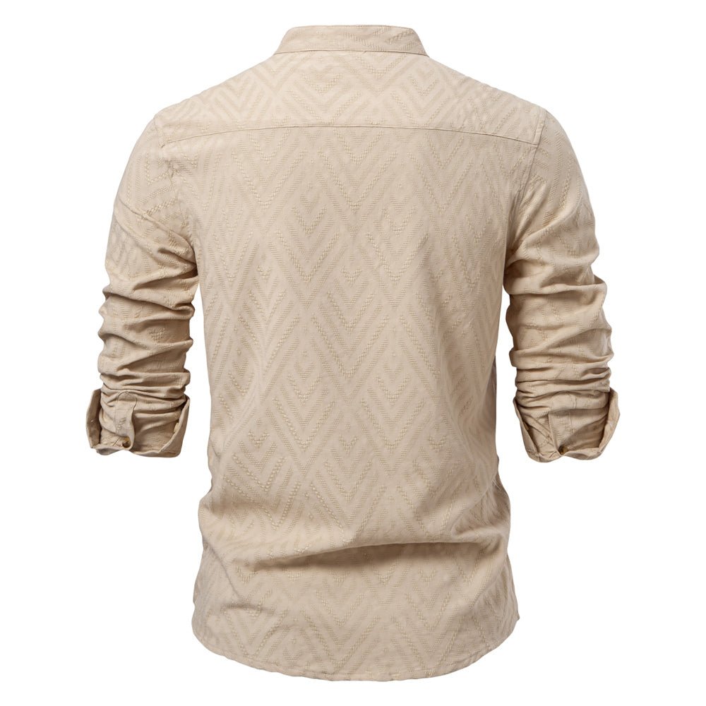 Men's Stylish Stand - Up Collar Shirt - Harren Cole