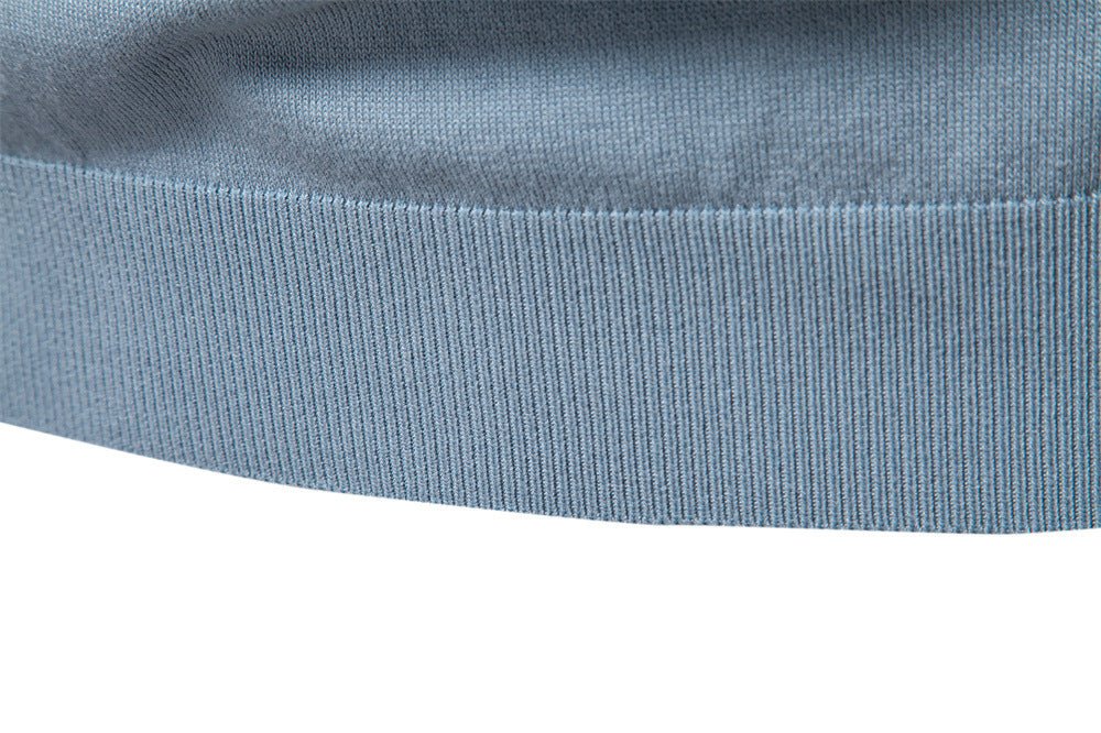 Men's Two - Tone V - Neck Polo Shirt with Ribbed Cuffs - Harren Cole