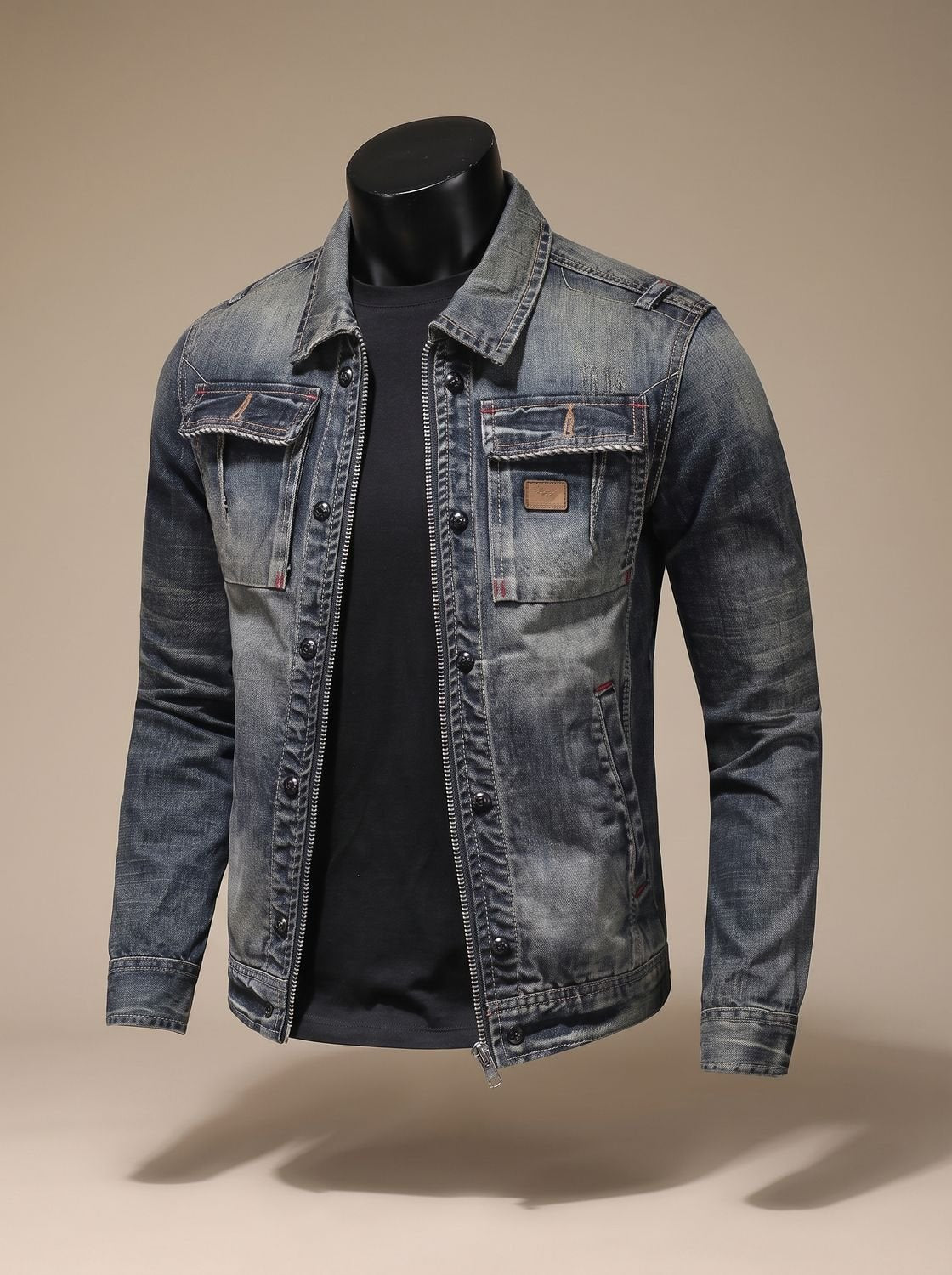 Men's Vintage Washed Denim Trucker Jacket - Harren Cole