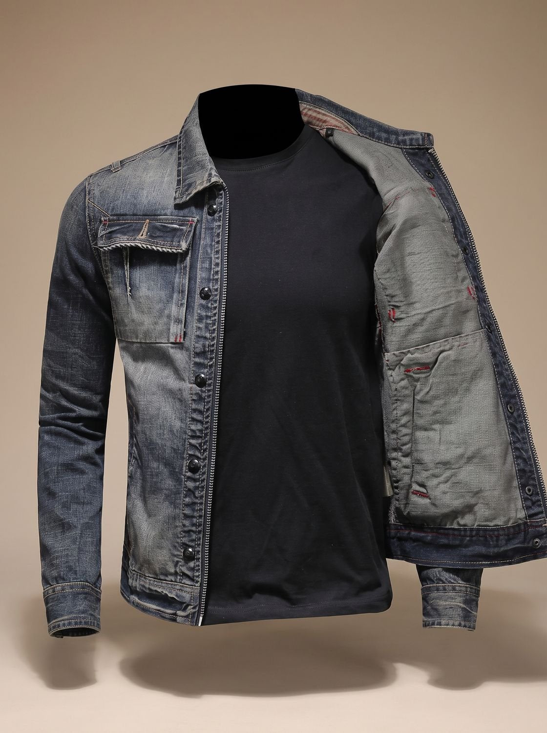 Men's Vintage Washed Denim Trucker Jacket - Harren Cole