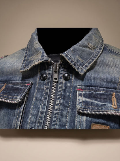 Men's Vintage Washed Denim Trucker Jacket - Harren Cole