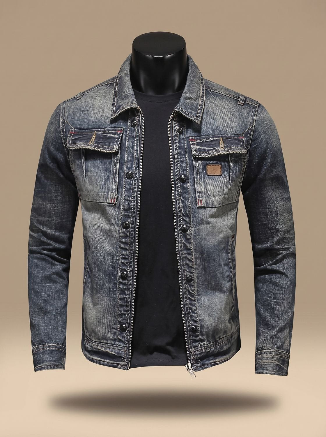 Men's Vintage Washed Denim Trucker Jacket - Harren Cole