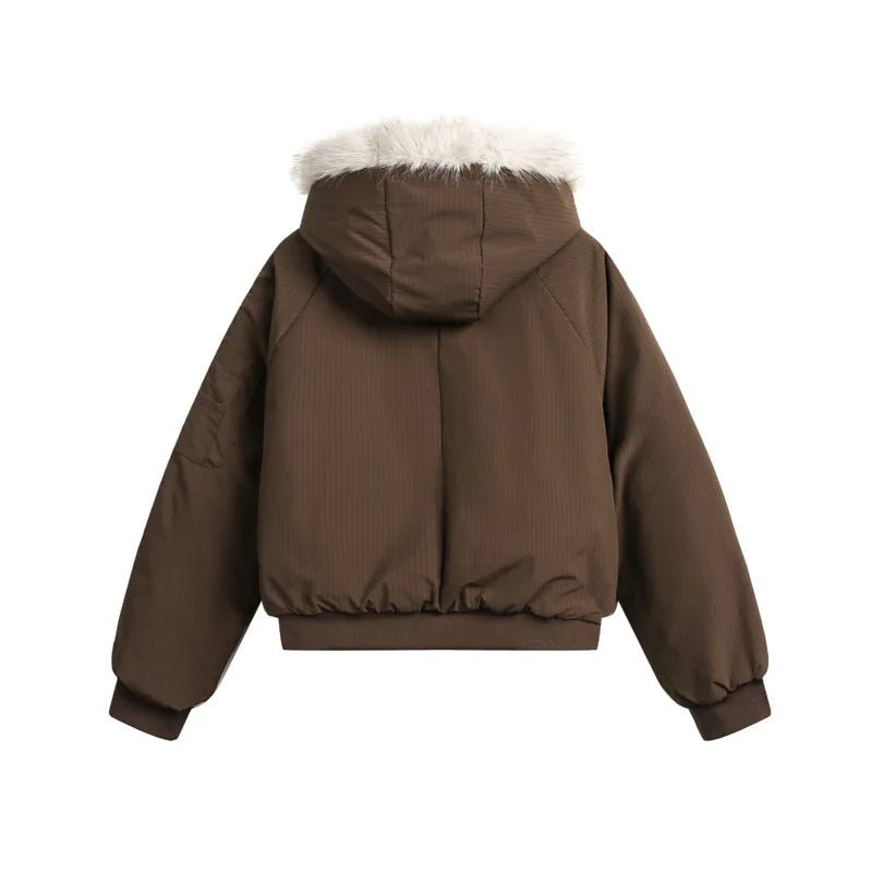 Men’s Warm Bomber Jacket with Fur Hood - Harren Cole
