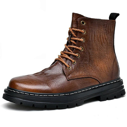 Men's Winter Boots with Crocodile Embossed Leather - Harren Cole