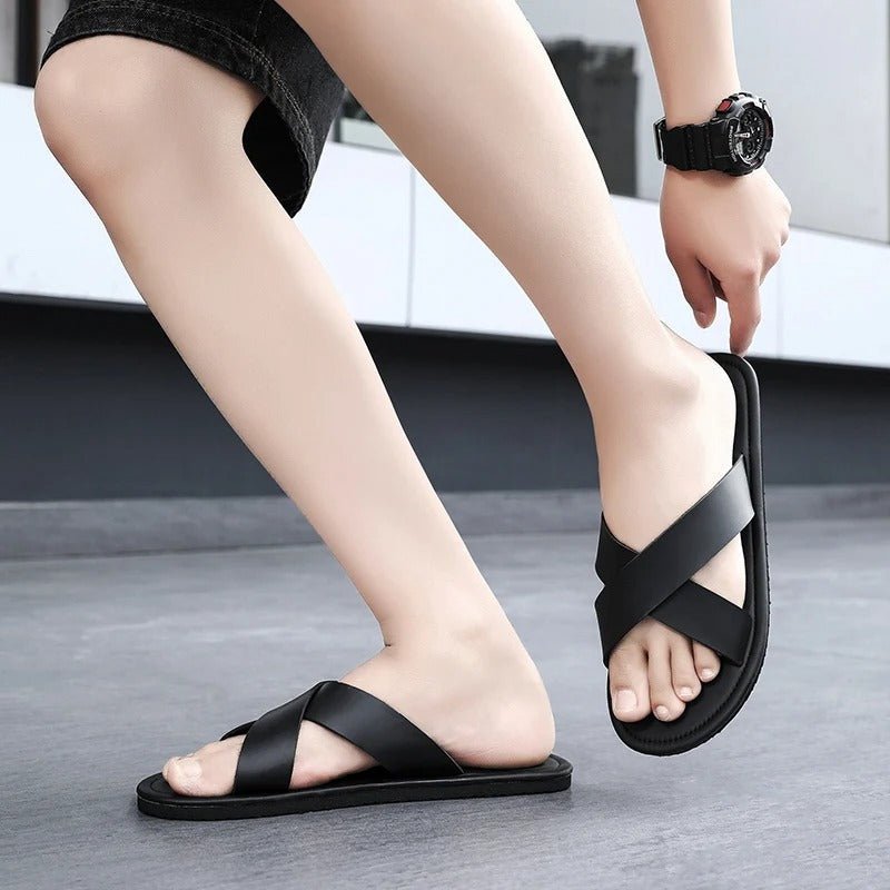 Minimalist Cross - Strap Summer Sandal - Harren Cole