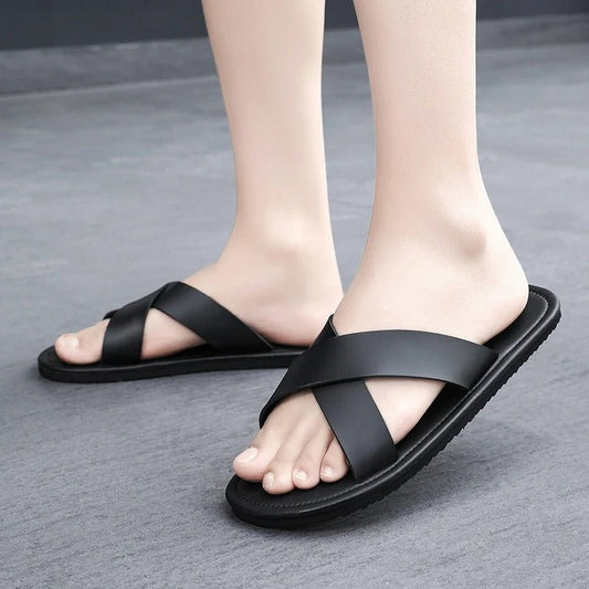 Minimalist Cross - Strap Summer Sandal - Harren Cole