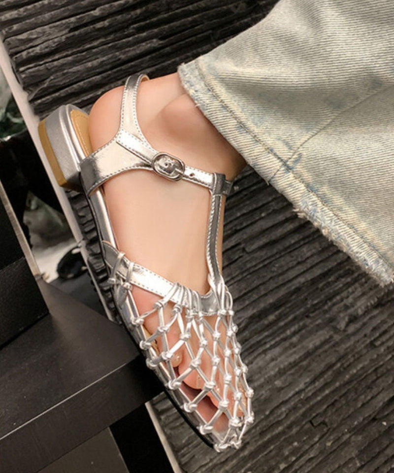 Neue Französische Sandalen mit Hohlem Schnallenriemen - Livezo