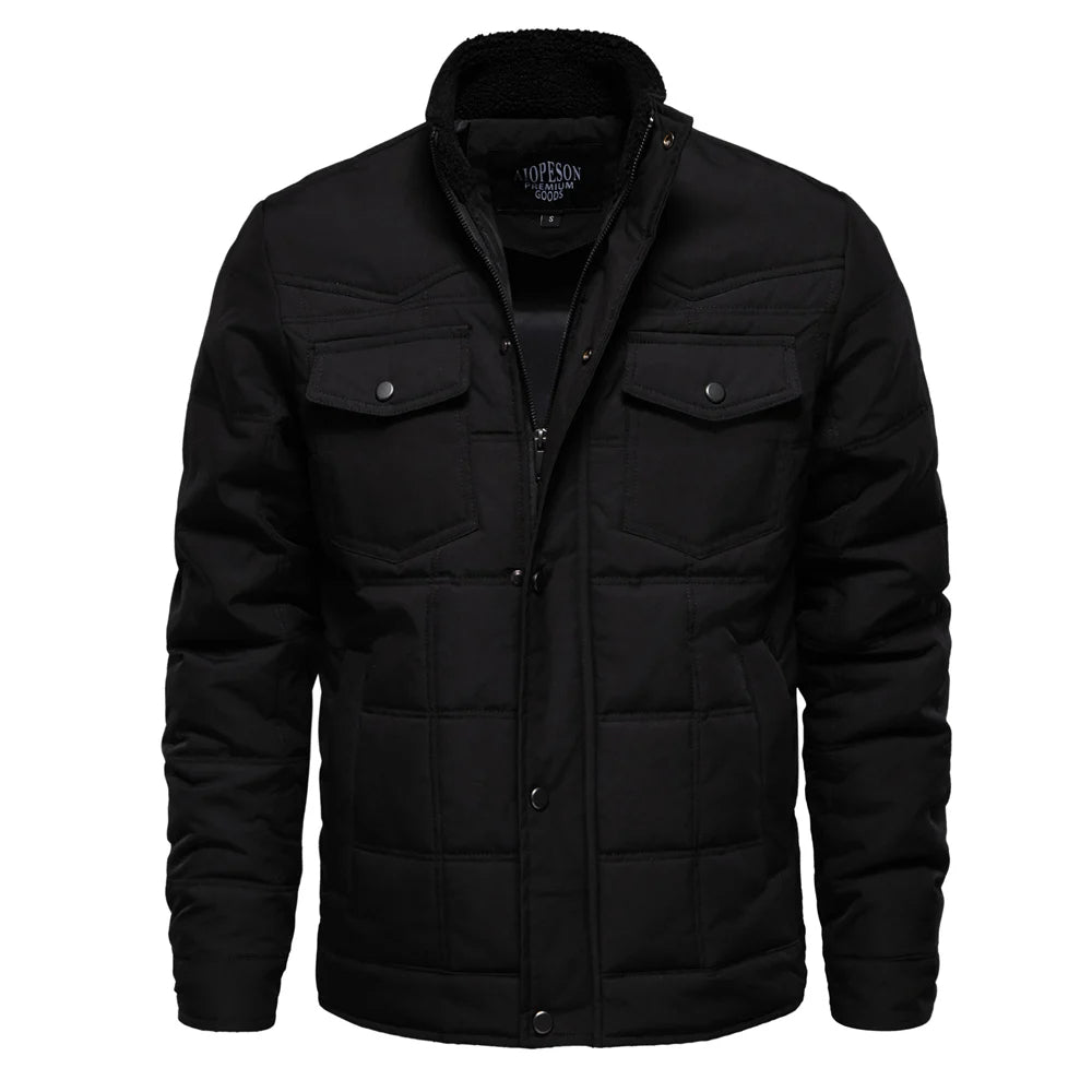 Padded Winter Jacket with Stand - Up Collar for Men - Harren Cole