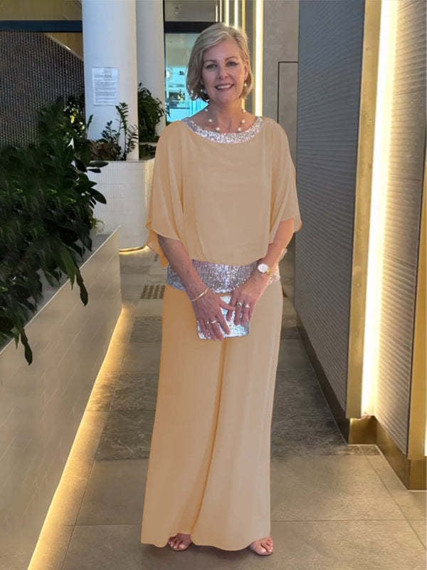 ✨ Paillettenbesetztes Farbblock Elegantes Zweiteiler - Set ✨ - Livezo