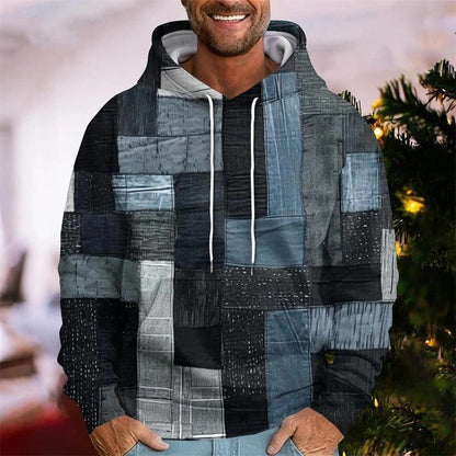 Patchwork Print Hoodie for Men - Harren Cole