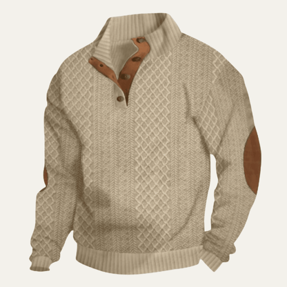 Relaxed Cable-Knit Button-Front Cardigan - Harren Cole