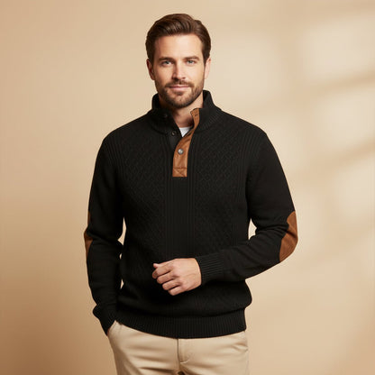 Relaxed Cable-Knit Button-Front Cardigan - Harren Cole